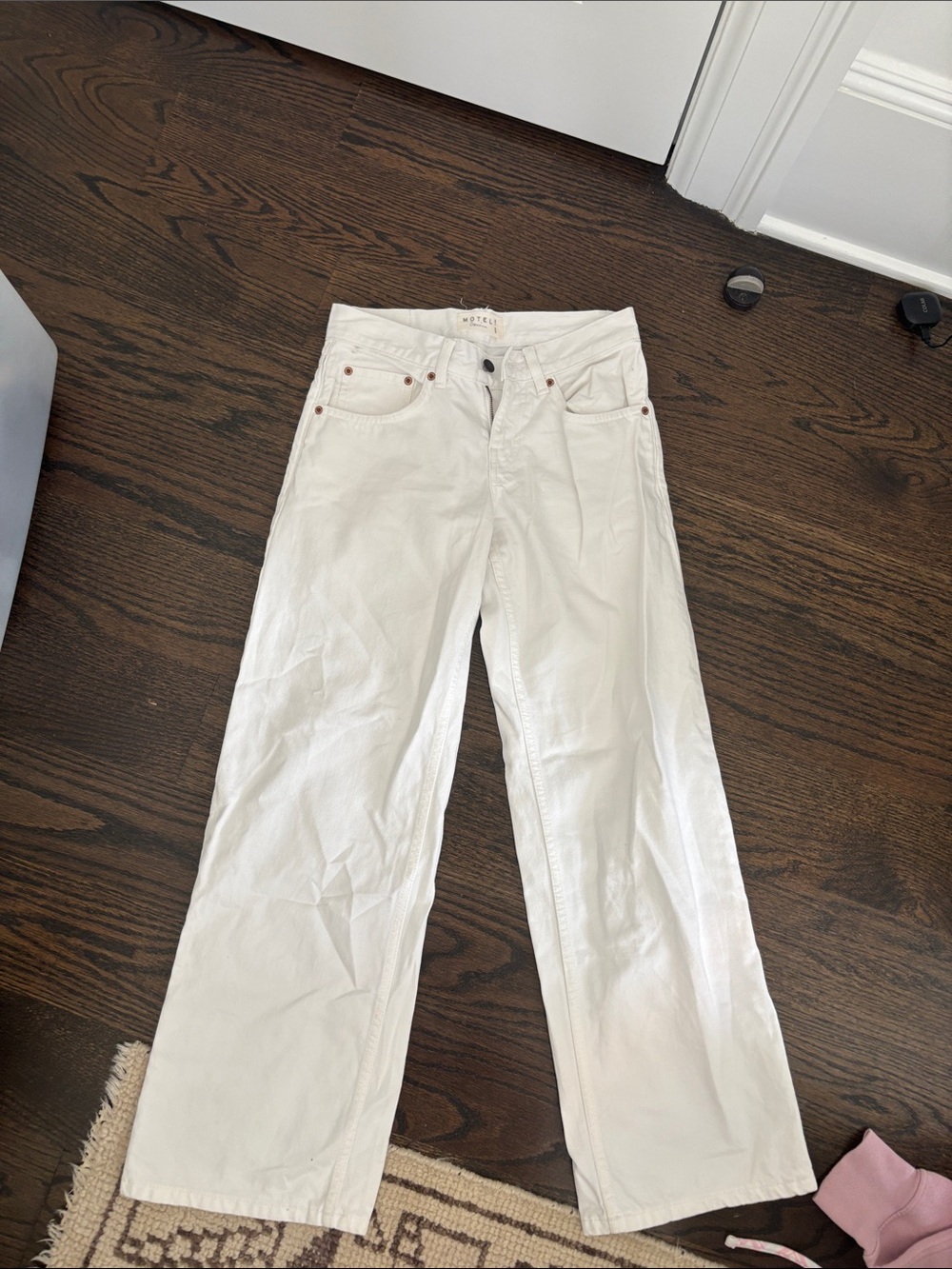 Motel Rocks White Straight-Leg Jeans